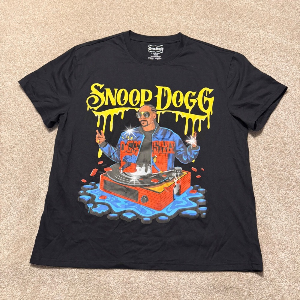 Snoop‎ Dogg Dogg Supply T-Shirt Mens XL Black Graphic Hip Hop Rap Tee